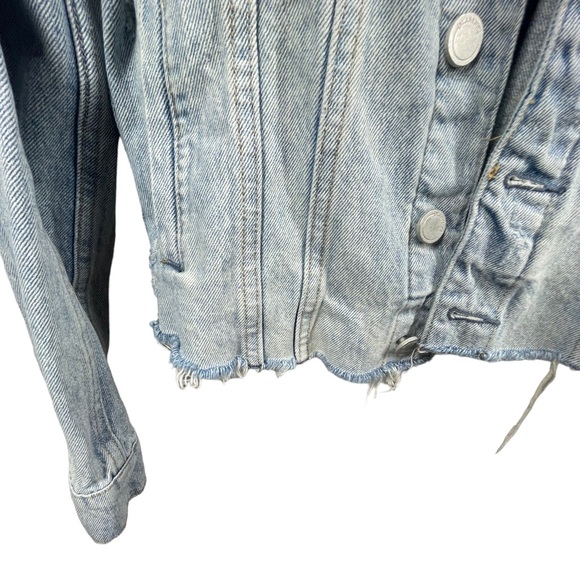 BlankNYC Light Wash Distressed Button Jean Jacket - Picture 3 of 6